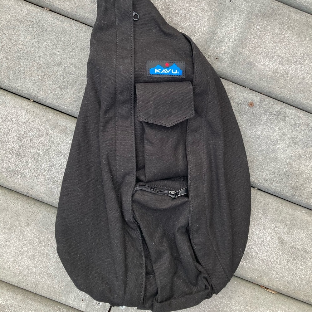 KAVU Black Rope Sling Backpack